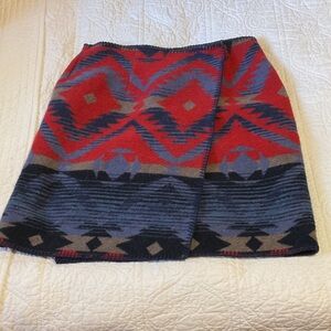 Karen Kane Red and Blue Patterned Mini Skirt